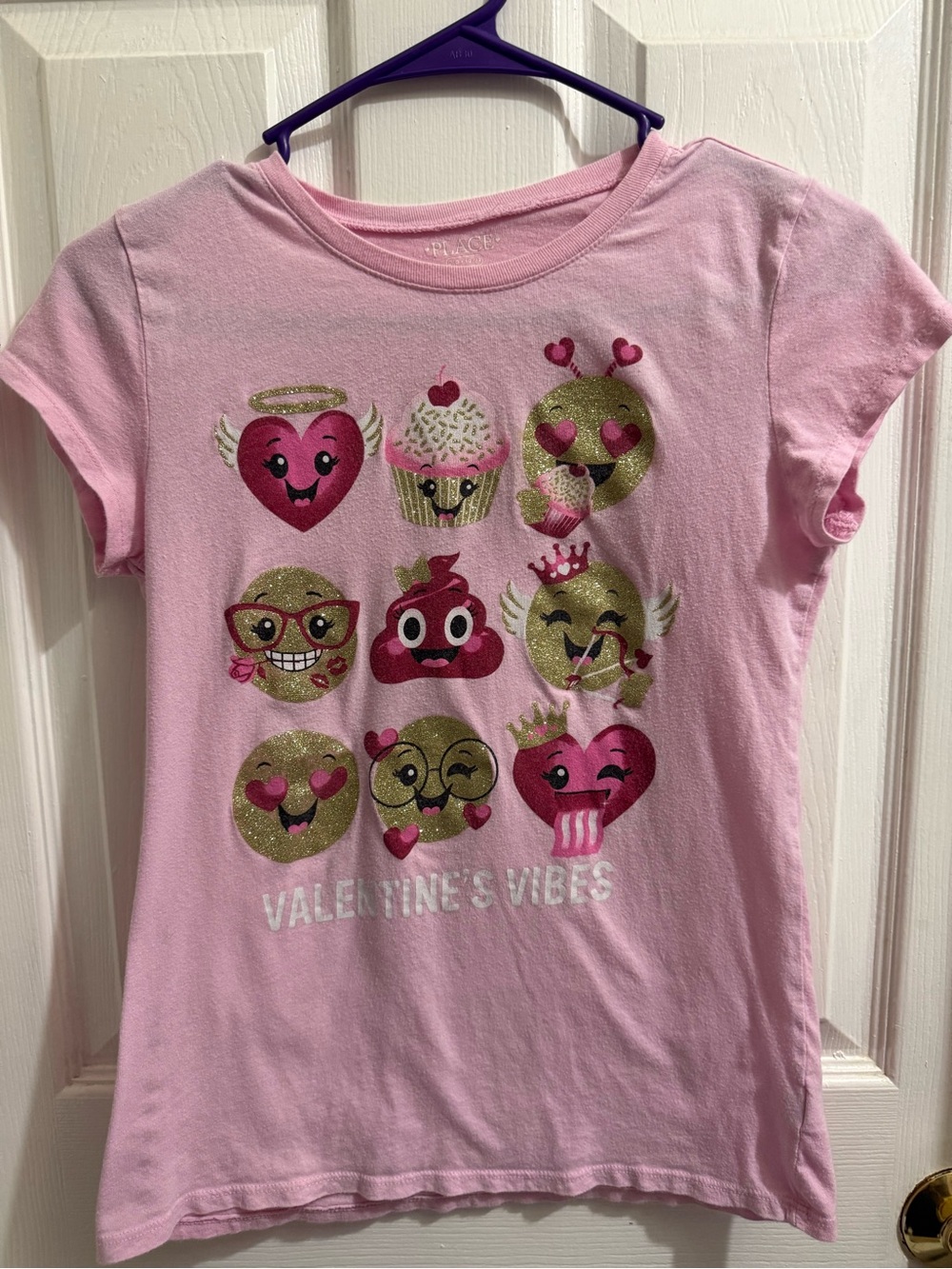 Place Pink Valentine Emoji Graphic Short Sleeve Tee